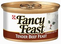 Fancy Feast Gourmet Cat Food Tender Beef Feast, 3-Ounce Cans (Pack of 48)