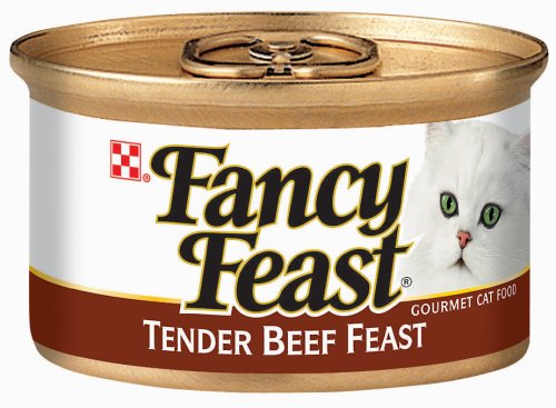 Fancy Feast Gourmet Cat Food Tender Beef Feast, 3-Ounce Cans (Pack of 48)