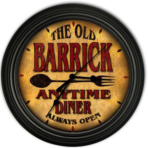 Barrick 's Family Diner Black Cascading Pub Style Wall Clock