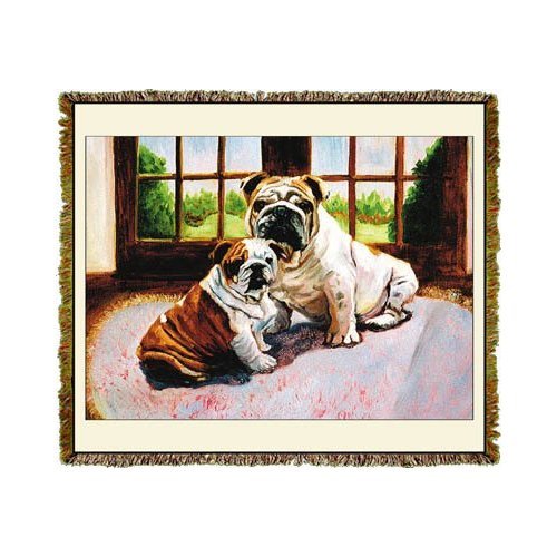 Bulldog Tapestry Throw Blanket - Ruth Maystead ©