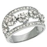 14K White Gold 0.99cttw Round Diamond Fashion Ring