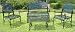 Atlantic Outdoor 3485-EP Iron Patio Diamond Lattice 4 Piece Settee Group