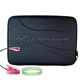 Amazon Kindle DX Hard Shell SLEEVE CASE Cover Pouch Carrying Bag with Extra Accessories Pocket-- BLACK + Pink Double Bright Amazon Kindle 2 LED Book Light + Vangoddy tm, Live*Laugh*Love wrist band!!!