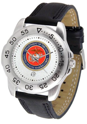 U.S. Marine Corps MILITARY Mens Leather Sports Watch