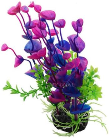 Artificial Purple Plastic Grass Aquarium Aquatic Plants Ornament Fish Tank no.16