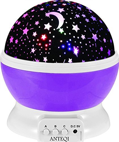 Sun And Star Lighting Lamp 4 LED Bead 360 Degree Romantic Room Rotating Cosmos Star Projector With 4.9 FT USB Cable, Light Lamp Starry Moon Sky Night Projector Kid Bedroom Lamp