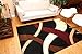 Generations Brand New Contemporary Modern Wavy Circles Area Rug, 2' x 7', Black