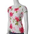 Brittany Black Stretch Knit Floral Print Top