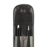 Slanted and Pointed Precision Tweezers- Professional Stainless Steel Tweezer Set, Best for Eyebrow and Nose Hair for Both Women and Men