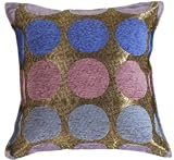 Pillow Decor - Multicolor Spheres Blue 17x17 Throw Pillow
