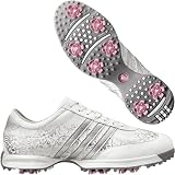 adidas Women's Driver Okapi Golf Shoe (Running White/Metallic Silver)