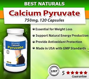 Best Naturals Calcium Pyruvate, 750 Mg, 120 Veggie Capsule