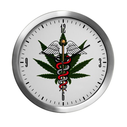 Modern Wall Clock Medical Marijuana Symbol