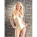 Seven 'til Midnight Gold teddy With ruffle trim & removable padding M/L Gold