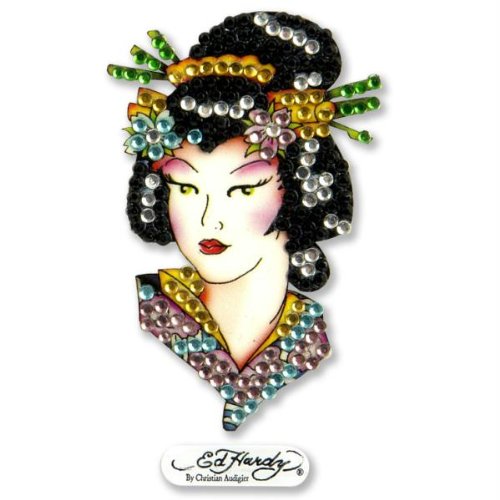 Ed Hardy Rhinestone Decal - Geisha