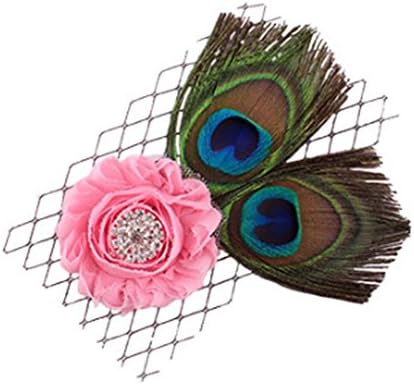 Girl Cute Pearl Flowers Peacock Feather Hair Clip (5Pack)