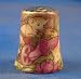 Birchcroft Porcelain China Collectible Thimble - Sleepy Piggy Gold Top Box