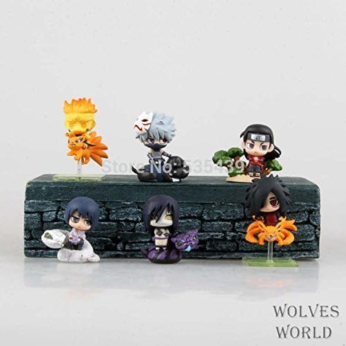 Naruto Uchiha Sasuke 5cm Q Version Uchiha Madara Orochimaru Action Figure Toys (6Pcs/Set)