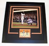 Barry Bonds Framed Autographed/Hand Signed San Fransisco Giants Game Used Bat Card with an 8x10 Phot