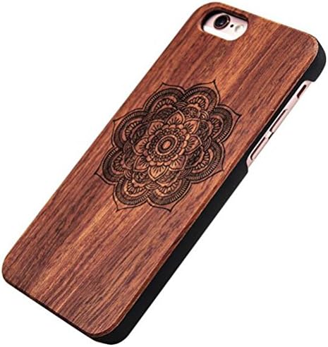 Iphone SE Case, Wolkerstore Natural Carved Wood Wooden Hard Case For Iphone SE (flower)