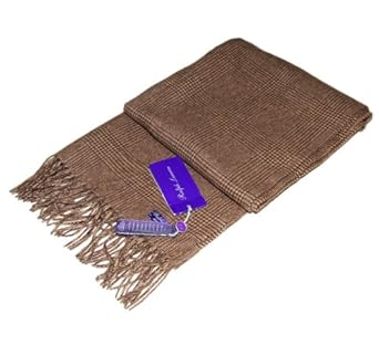 Polo Ralph Lauren Purple Label Mens Cashmere Dress Scarf Italy Brown Plaid
