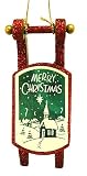 Merry Christmas Retro Sled Glitter Christmas Ornament 4 #W7161