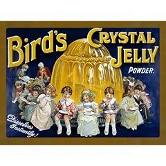 MSC10001 BIRDS CRYSTAL JELLY POWDER DISSOLVES INSTANTLY VINTAGE STYLE HOUSEHOLD Metallwerbeschild, XLS
