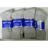 Diabetic CREW Socks, Color Light Gray, MEN XL sock size 13-15, Stretch Tops 12 pairs