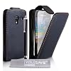 Samsung Galaxy Ace Plus S7500 Accessory Pack Black PU Leather Flip Case Cover With Stylus Pen Screen Protector Film And Grey Micro-Fibre Polishing Cloth