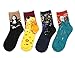 Field4U® 4 Pairs Famous Collection Painting Casual Cotton Fashion Crew Socks