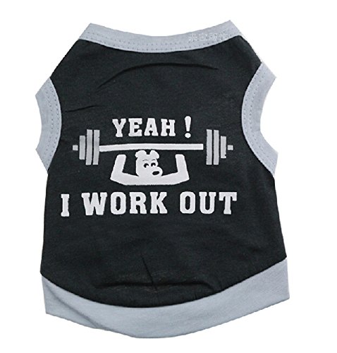 Great deal Pet Summer T-shirt Gray Black for Dog Cat Puppy