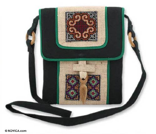 Handmade Hemp Shoulder Bag of Night