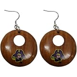 NCAA Dayna U East Carolina Pirates Round Wooden Earrings