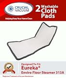 High Quality 2-Pack Washable & Reusable Pad Fits Eureka Enviro Floor Steamer 310A, 311A, 313A; Compare To Eureka Enviro Hard Floor Steam Cleaner Part # 60978, 60980, 60980A; Designed & Engineered By Crucial Vacuum