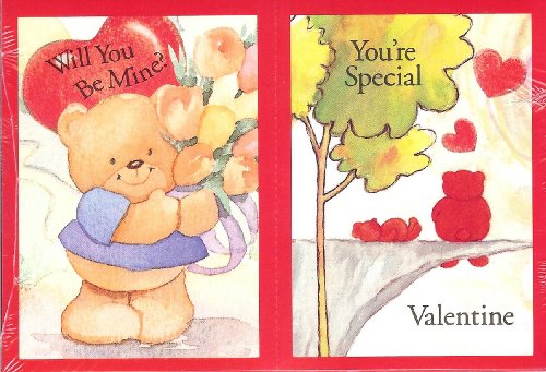 Bear and Heart Valentine Cards for Kids & Teacher with Scripture - 2 Packages of 13 Cards On Sale