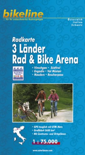 Esterbauer bikeline - Radkarte Vinschgau, Engadin-Val M&uuml;stair, Nauders-Reschenpass: GPS tauglich mit UTM-Netz. Gro&szlig;blatt 5600 km&sup2;. Mit Zentrums- u ...