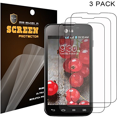 Mr Shield For LG Optimus L5 II 2 Dual [E455/460] Premium Clear Screen Protector [3-PACK] with Lifetime Replacement Warranty