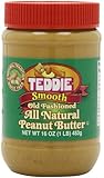 Teddie All Natural Peanut Butter, Smooth, 16-Ounce Jar (Pack of 4)