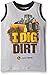 John Deere Boys' Little Dig Dirt Muscle Tee, Heather Grey/Black, 7