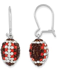 Sterling Silver Swarovski Elements Cleveland Spirit Football Earrings