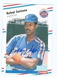 Rafael Santana Autographed/Hand Signed baseball card New York Mets 1988 Fleer baseball card #149