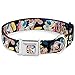 Buckle-Down Seatbelt Buckle Dog Collar - REN & Stimpy Poses Black/Blue/Yellow - 1.5