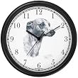 Whippet Dog (MS) Wall Clock by WatchBuddy Timepieces (Black Frame)