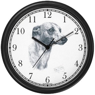 Whippet Dog (MS) Wall Blue Frame)