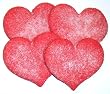 Scott's Cakes 1 lb. Red Heart Shaped Cookie with White Sugar in a Decorative Tray with Krinkle Paper