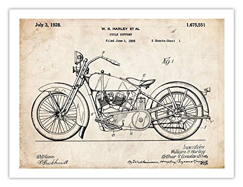 HARLEY DAVIDSON 1928 MOTORCYCLE Patent Art Print (5