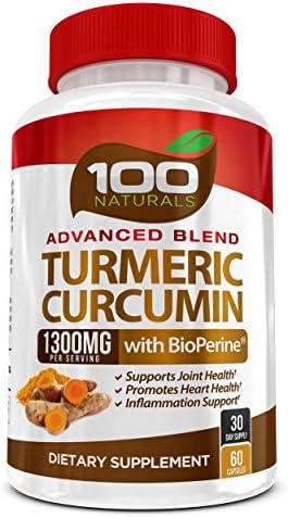 100% Natural Turmeric Curcumin 1300mg Supplement with Bioperine® -With 95% Standardized Curcuminoids- Gluten Free, None GMO, Maximum Strength Turmeric Pills with Black Pepper. Made in USA (60capsules)