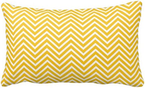 Nautical Anchor with Navy Yellow Chevron Pattern Throw Pillows 50% Cotton 50% Polyester 20 x 12 inches Pillowcase