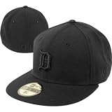 Detriot Tigers Hat New Era 59FIFTY Black On Black Cap - Men's