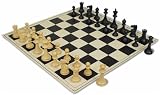 ClubTourney Black & Camel Chess Pieces with Board - Black